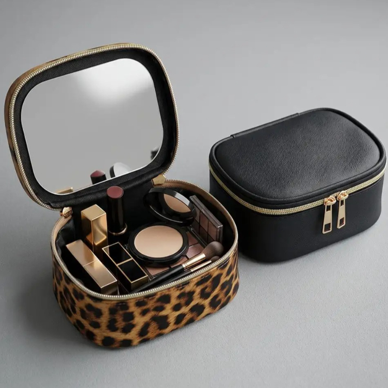 Travel Accessories Organizer Bag - 2026 New Makeup Bag with Mirror