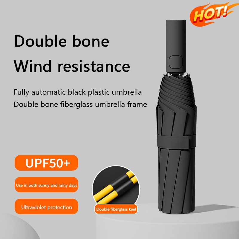Travel Umbrella Compact - Automatic Umbrella 24 Bone Solid Color
