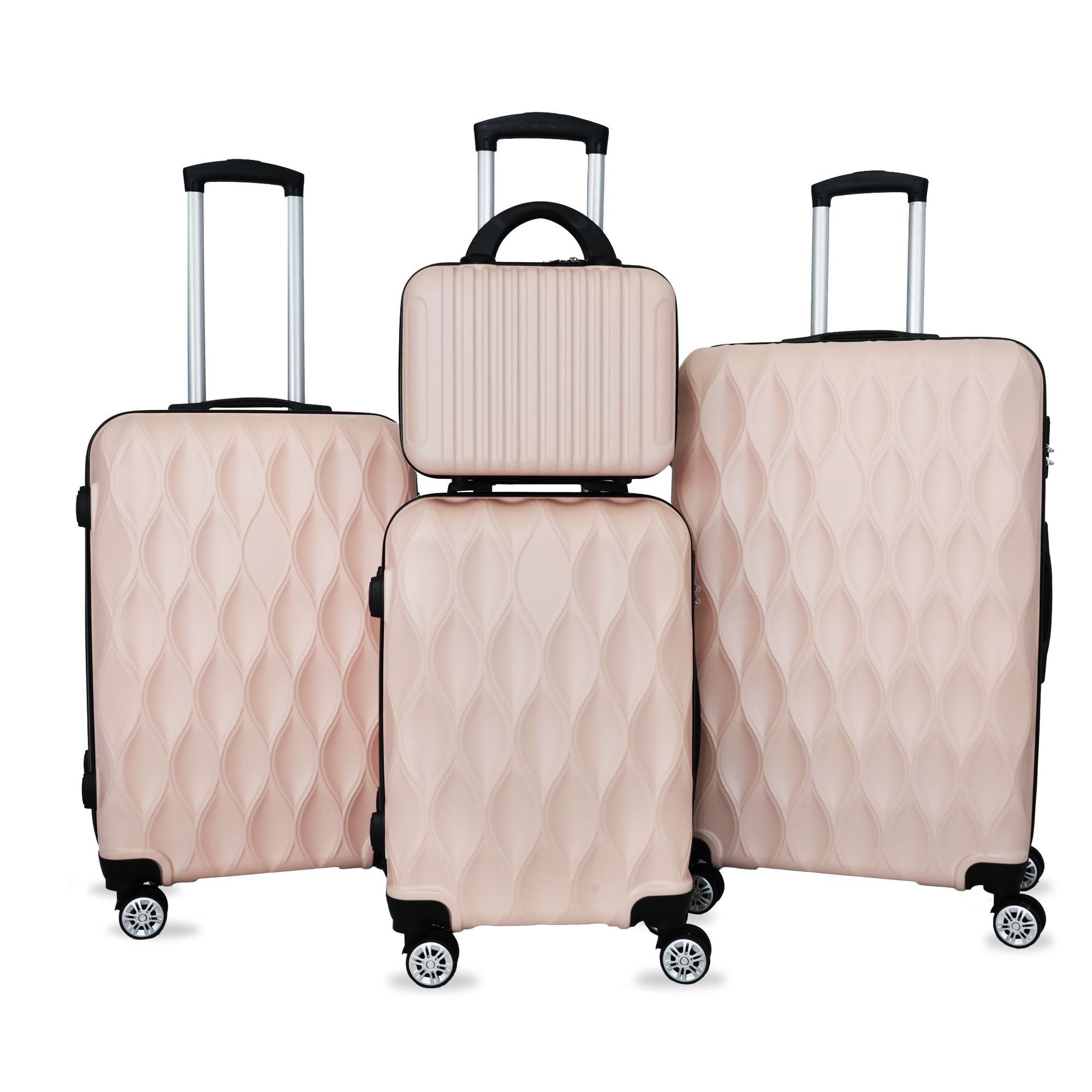 Four-Piece Set Luggage ABS Uni - Travel Packing Cube ulasan dan harga