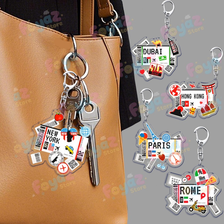 Retro Traveling Plane Keychain - Travel Accessories New York ulasan dan harga