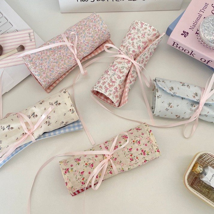 Cottagecore Floral Makeup Brus - Travel Accessories Organizer Bag ulasan dan harga