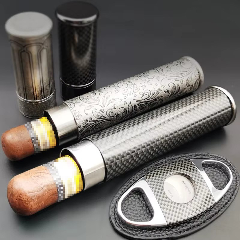 Classic Carbon fiber Cigar Tub - Travel Accessories Youtube ulasan dan harga