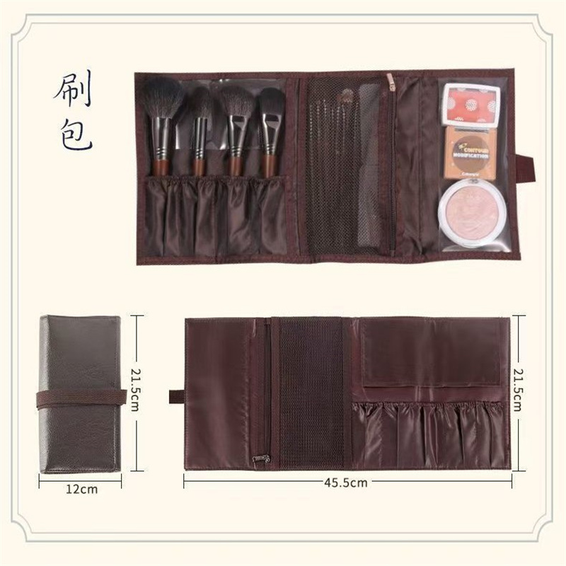 PU Leather Makeup Brush Roll B - Travel Accessories Organizer Bag ulasan dan harga
