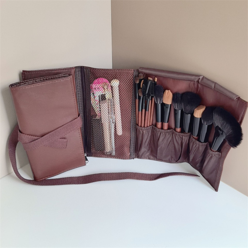 PU Leather Makeup Brush Roll B - Travel Accessories Organizer Bag ulasan dan harga