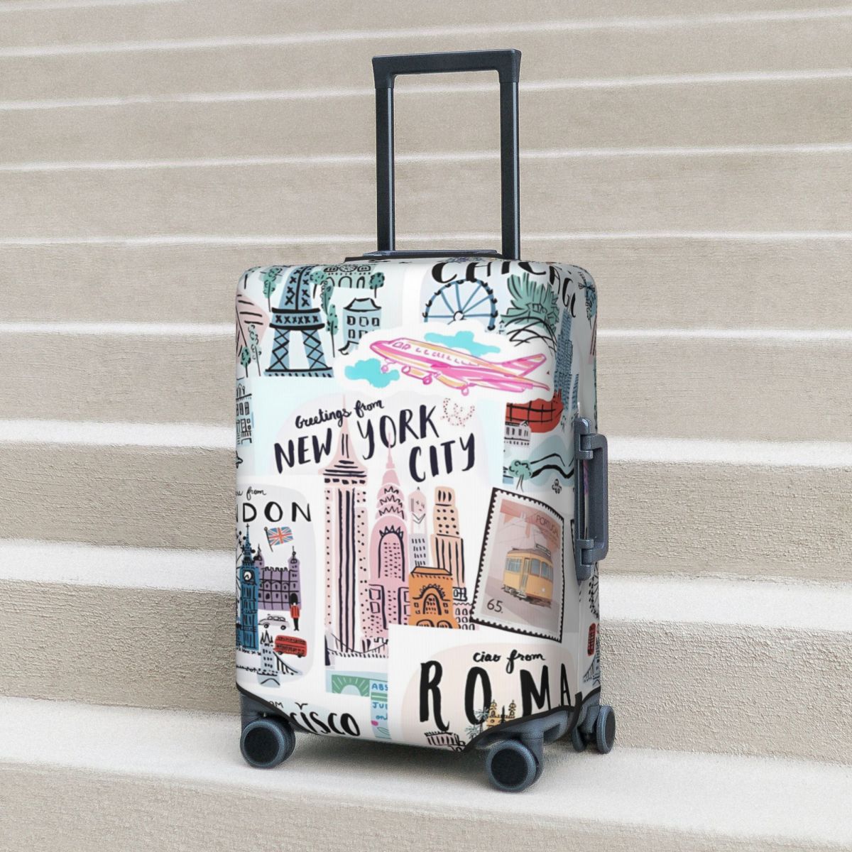 Travel Prints Suitcase Cover N - Travel Accessories New York ulasan dan harga