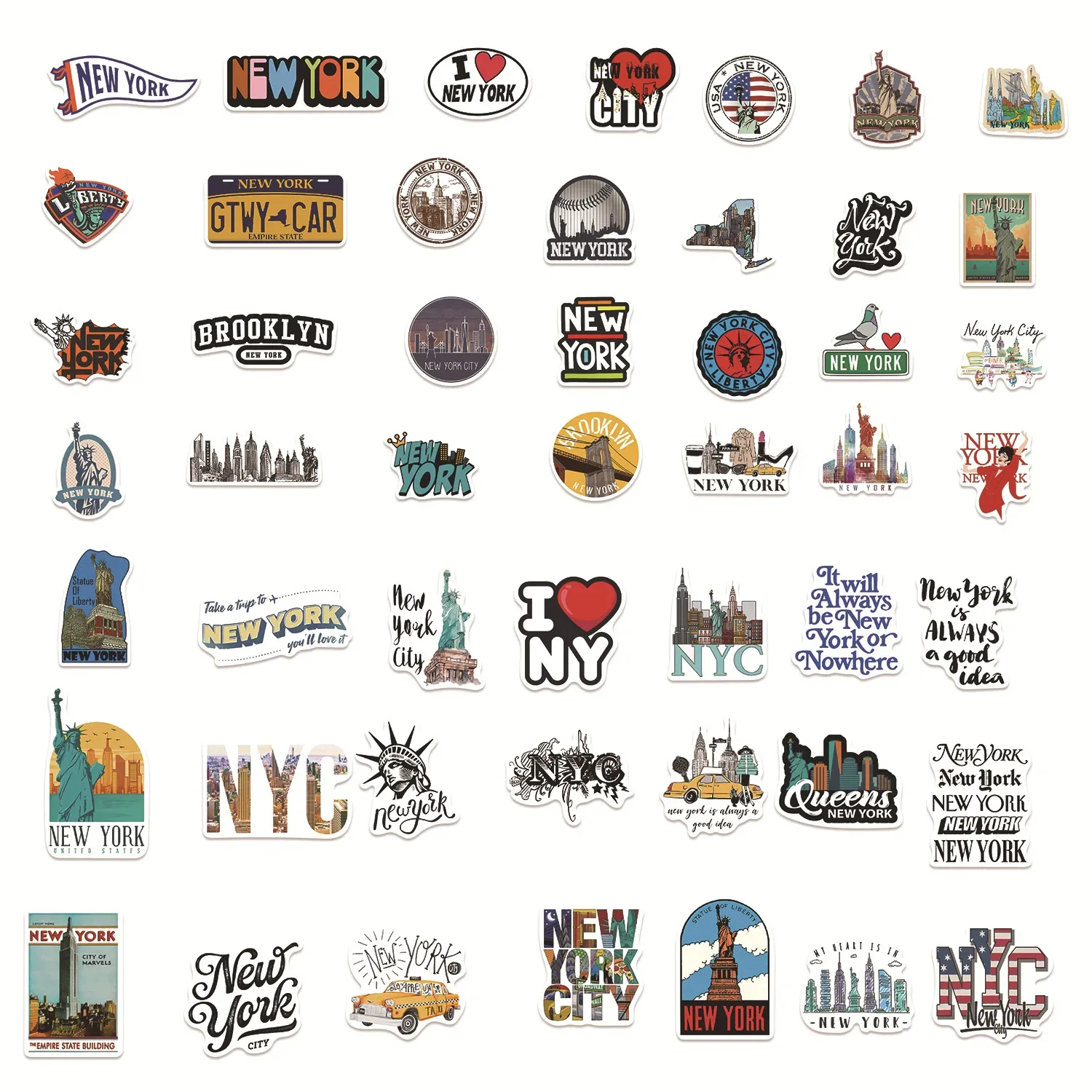 50/100pcs Cute New York City T - Travel Accessories New York ulasan dan harga